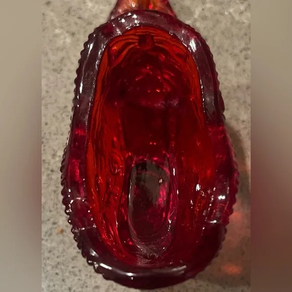 Fenton Ruby Red Glass Slipper - Picture 4 of 8